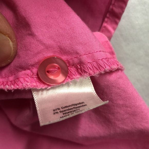 Hot Pink St. John’s bay button up blouse xl euc - Picture 9 of 10